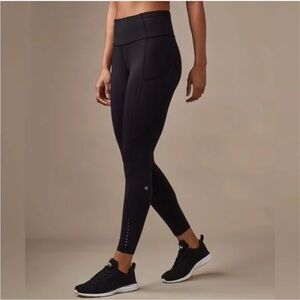 Women's Black lululemon fast and free 8 leggings 25
